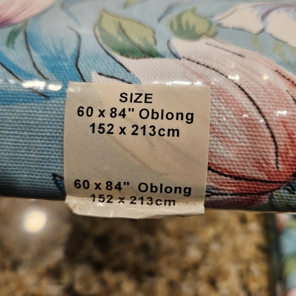 Easter Spring Floral Tablecloth Oblong AND 4 Matching Dinner Napkins BRAND NEW - Picture 6 of 11